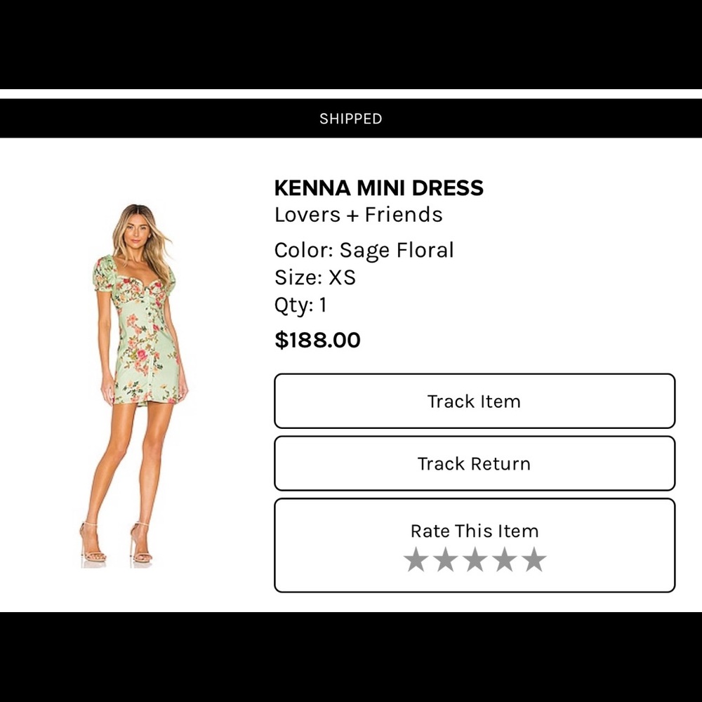 Floral mini dress by Lovers + Friends. Size XS